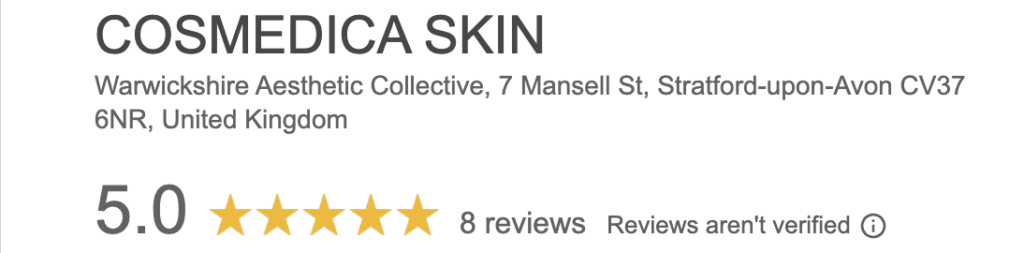 5 star rated aesthetics clinic in stratford-upon-Avon